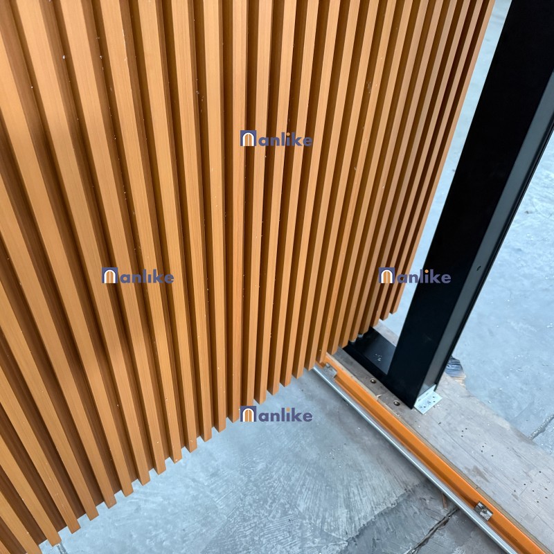 wooden batten aluminum panel door